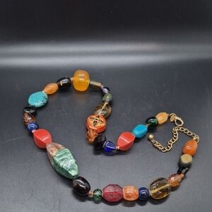 Chico's Multicolored Resin & Plastic Bead Women's Necklace 30 Inches Long